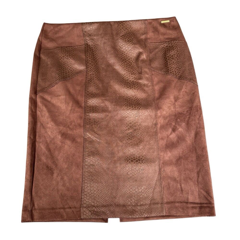 Marc New York Sz XL Faux Snake Leather Suede Full Control Waistband Skirt Pencil